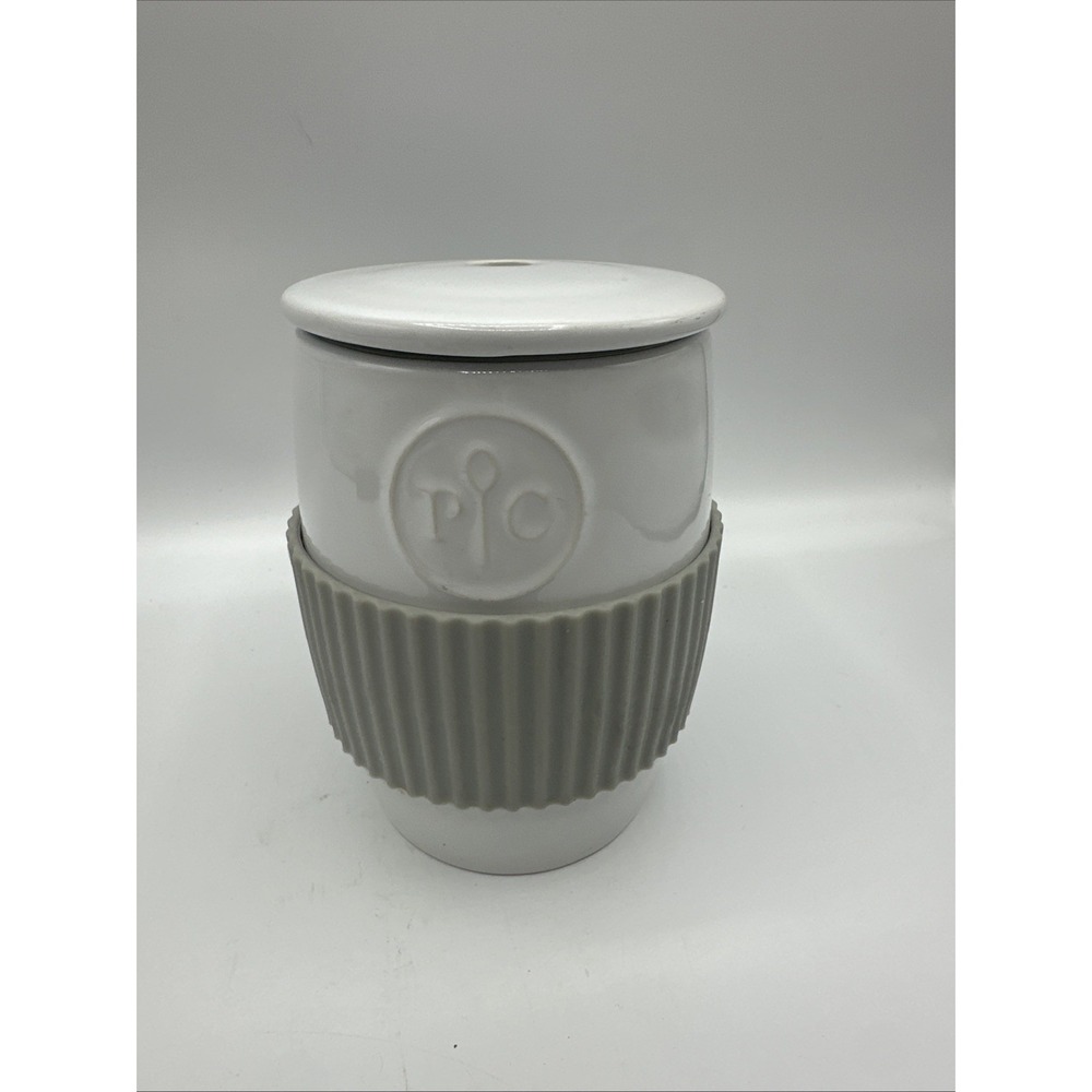 Pampered Chef Microwave Ceramic Egg Oatmeal Cooker Silicone Sleeve 18C